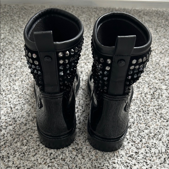 Michael Kors Glossy Black Studded Boots - Picture 5 of 11